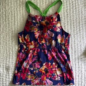 Lime Ricki double cinch tankini top